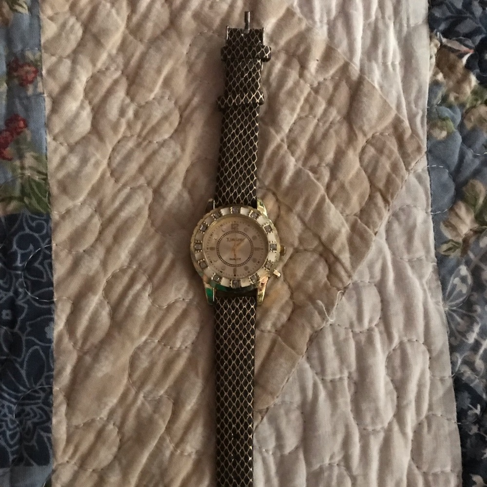 Kim Seng Quartz Vintage Watch Gold/ Black Leather